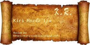 Kiri Rozália névjegykártya