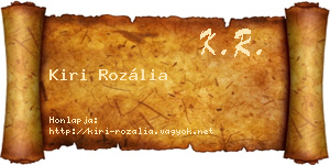 Kiri Rozália névjegykártya